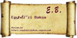 Egyházi Baksa névjegykártya